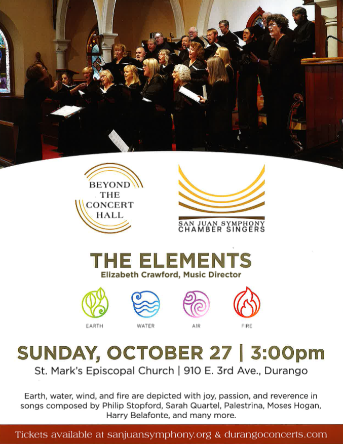 San Juan Symphony Chamber Singers – Sunday, October 27 | 3:00pm at St. Marks